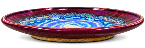 Blue &amp; Burgundy Ceramic Plate