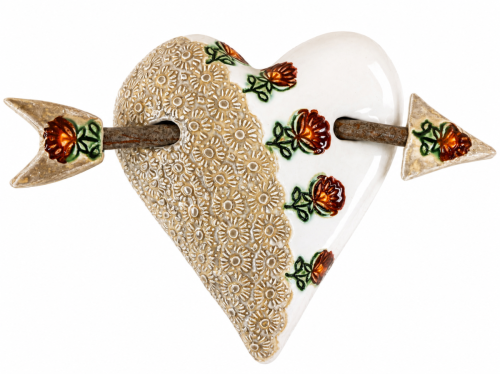 Vintage Rose Heart & Arrow