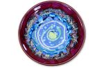 Blue &amp; Burgundy Ceramic Plate
